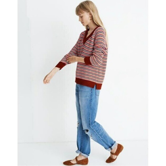 Madewell Striped Pullover Knit Sweater Medium - Picture 2 of 11